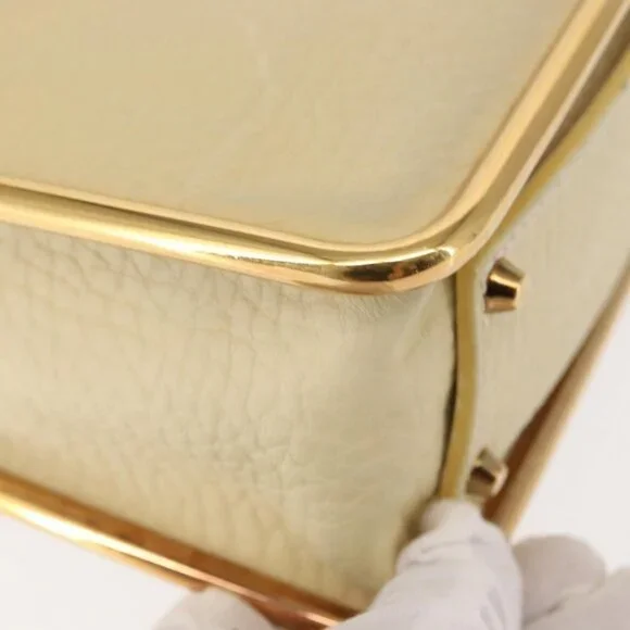 Authentic Chloe Sally Shoulder Bag Leather Beige Gold